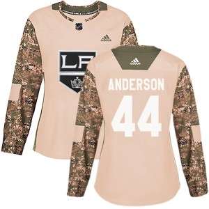 Women's Los Angeles Kings Mikey Anderson Adidas Authentic ized Veterans Day Practice Jersey - Camo