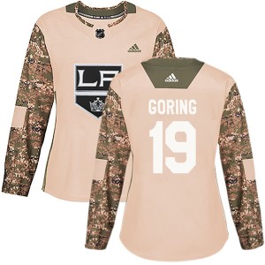 Women's Los Angeles Kings Butch Goring Adidas Authentic Veterans Day Practice Jersey - Camo
