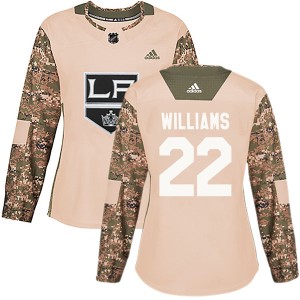 Women's Los Angeles Kings Tiger Williams Adidas Authentic Veterans Day Practice Jersey - Camo