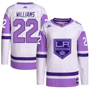 Men's Los Angeles Kings Tiger Williams Adidas Authentic Hockey Fights Cancer Primegreen Jersey - White/Purple