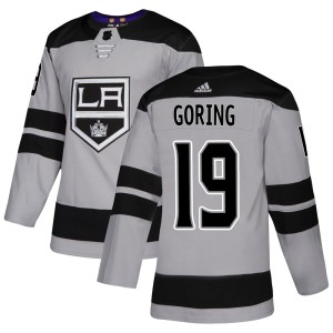 Men's Los Angeles Kings Butch Goring Adidas Authentic Alternate Jersey - Gray