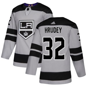 Men's Los Angeles Kings Kelly Hrudey Adidas Authentic Alternate Jersey - Gray
