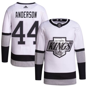 Youth Los Angeles Kings Mikey Anderson Adidas Authentic 2021/22 Alternate Primegreen Pro Player Jersey - White