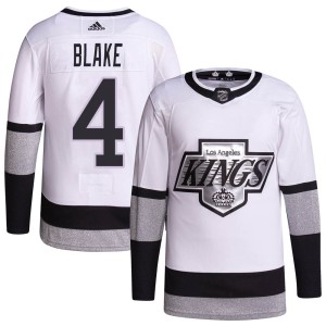 Youth Los Angeles Kings Rob Blake Adidas Authentic 2021/22 Alternate Primegreen Pro Player Jersey - White
