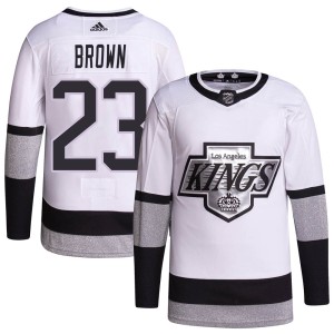 Youth Los Angeles Kings Dustin Brown Adidas Authentic 2021/22 Alternate Primegreen Pro Player Jersey - White