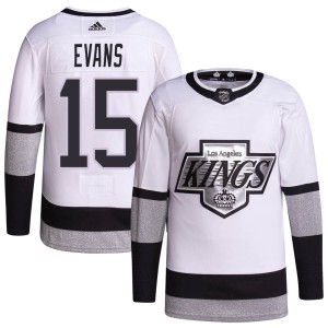 Youth Los Angeles Kings Daryl Evans Adidas Authentic 2021/22 Alternate Primegreen Pro Player Jersey - White