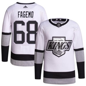 Youth Los Angeles Kings Samuel Fagemo Adidas Authentic 2021/22 Alternate Primegreen Pro Player Jersey - White