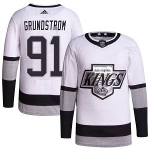 Youth Los Angeles Kings Carl Grundstrom Adidas Authentic 2021/22 Alternate Primegreen Pro Player Jersey - White