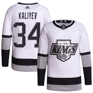 Youth Los Angeles Kings Arthur Kaliyev Adidas Authentic 2021/22 Alternate Primegreen Pro Player Jersey - White