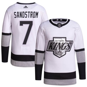 Youth Los Angeles Kings Tomas Sandstrom Adidas Authentic 2021/22 Alternate Primegreen Pro Player Jersey - White