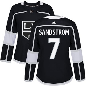 Women's Los Angeles Kings Tomas Sandstrom Adidas Authentic Home Jersey - Black
