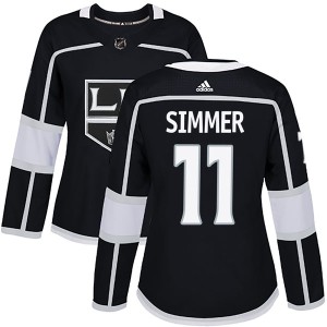 Women's Los Angeles Kings Charlie Simmer Adidas Authentic Home Jersey - Black