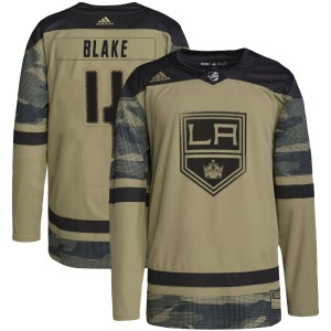 Youth Los Angeles Kings Rob Blake Adidas Authentic Military Appreciation Practice Jersey - Camo