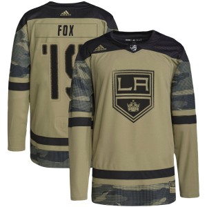 Youth Los Angeles Kings Jim Fox Adidas Authentic Military Appreciation Practice Jersey - Camo