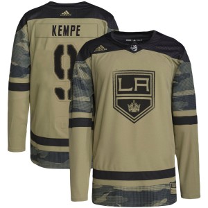 Youth Los Angeles Kings Adrian Kempe Adidas Authentic Military Appreciation Practice Jersey - Camo