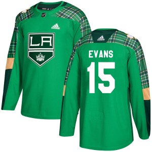 Men's Los Angeles Kings Daryl Evans Adidas Authentic St. Patrick's Day Practice Jersey - Green