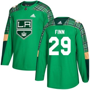 Men's Los Angeles Kings Steven Finn Adidas Authentic St. Patrick's Day Practice Jersey - Green