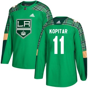 Men's Los Angeles Kings Anze Kopitar Adidas Authentic St. Patrick's Day Practice Jersey - Green