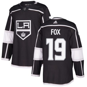 Youth Los Angeles Kings Jim Fox Adidas Authentic Home Jersey - Black