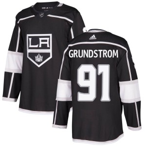 Youth Los Angeles Kings Carl Grundstrom Adidas Authentic Home Jersey - Black