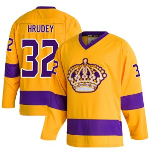 Youth Los Angeles Kings Kelly Hrudey Adidas Authentic Classics Jersey - Gold