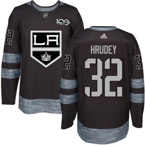 Men's Los Angeles Kings Kelly Hrudey Authentic 1917-2017 100th Anniversary Jersey - Black