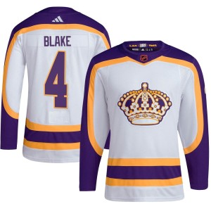 Youth Los Angeles Kings Rob Blake Adidas Authentic Reverse Retro 2.0 Jersey - White
