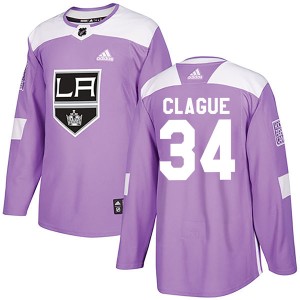 Men's Los Angeles Kings Kale Clague Adidas Authentic Fights Cancer Practice Jersey - Purple