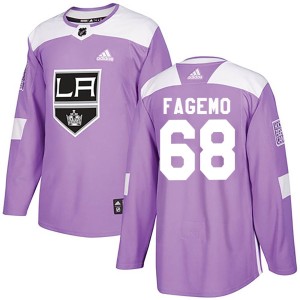 Men's Los Angeles Kings Samuel Fagemo Adidas Authentic Fights Cancer Practice Jersey - Purple