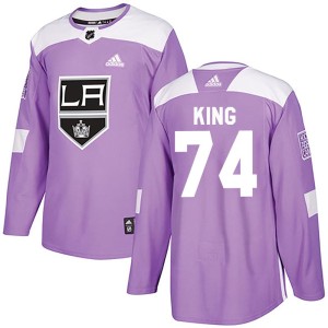 Men's Los Angeles Kings Dwight King Adidas Authentic Fights Cancer Practice Jersey - Purple