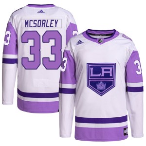 Youth Los Angeles Kings Marty Mcsorley Adidas Authentic Hockey Fights Cancer Primegreen Jersey - White/Purple
