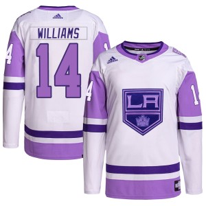 Youth Los Angeles Kings Justin Williams Adidas Authentic Hockey Fights Cancer Primegreen Jersey - White/Purple