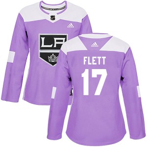 Women's Los Angeles Kings Bill Flett Adidas Authentic Fights Cancer Practice Jersey - Purple
