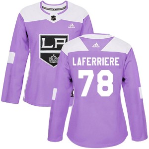Women's Los Angeles Kings Alex Laferriere Adidas Authentic Fights Cancer Practice Jersey - Purple