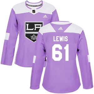 Women's Los Angeles Kings Trevor Lewis Adidas Authentic Fights Cancer Practice Jersey - Purple
