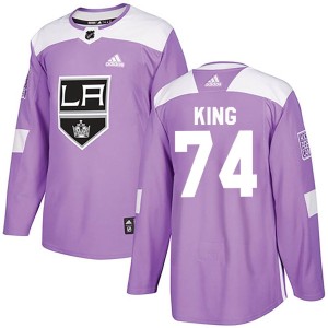 Youth Los Angeles Kings Dwight King Adidas Authentic Fights Cancer Practice Jersey - Purple