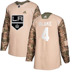 Youth Los Angeles Kings Rob Blake Adidas Authentic Veterans Day Practice Jersey - Camo