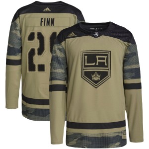 Men's Los Angeles Kings Steven Finn Adidas Authentic Military Appreciation Practice Jersey - Camo