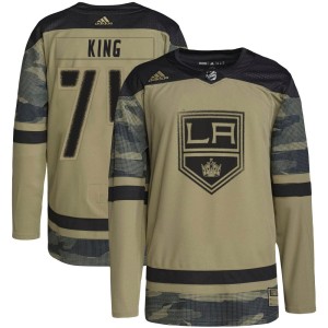 Men's Los Angeles Kings Dwight King Adidas Authentic Military Appreciation Practice Jersey - Camo