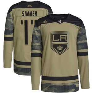 Men's Los Angeles Kings Charlie Simmer Adidas Authentic Military Appreciation Practice Jersey - Camo