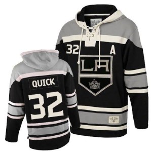 Youth Los Angeles Kings Jonathan Quick Premier Old Time Hockey Sawyer Hooded Sweatshirt - Black